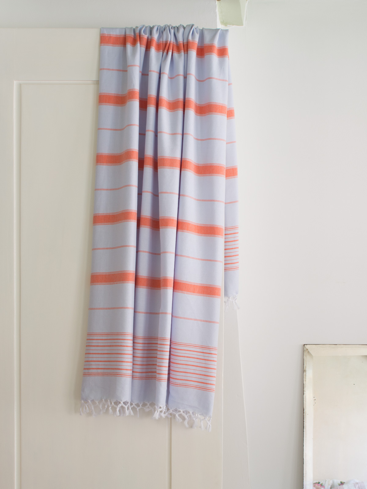 hammam towel light blue/mandarin 170x100cm